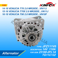 Alternator Fits Nissan VENUCIA 14T70X 2.0L 16T90 23100-2FL1A-KINFOR JR-JFZ111V0