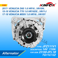 Alternator Fits Nissan VENUCIA 17D60 1.6L 17M50V T70  23100-2FL1B-KINFOR JR-JFZ111V1