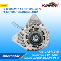 Alternator Fits Nissan 2011-2015 SYLPHY 1.6L B17Z, TIIDA C12Z 23100-3RA2A-KINFOR,23100-3DA2A JR-JFZ112FV0