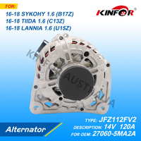 Alternator Fits Nissan 2016-2018 SYLPHY 1.6L B17Z, 2016-2019 TIIDA C13Z, ,LANNIA U15Z 23100-5MA2A-KINFOR JR-JFZ112FV2