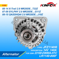 Alternator Fits Nissan 2007+ X-Trail 2.0L T32Z, SYLPHY C11Z,Qashqai J10A 23100-EW80A-KINFOR JR-JFZ114H0