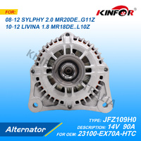 Alternator Fits Nissan 2008-2012 SYLPHY 2.0L G11Z,LIVINA 1.8L  L10Z 23100-EX70A-HTC-KINFOR JR-JFZ109H0