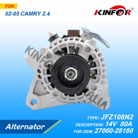 Alternator 80A 3pin For TOYOTA RAV4 ACA21 ACA23 JFZ108N2 27060-28110 27060-28180