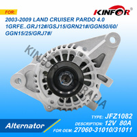 Alternator 80A For TOYOTA Petrol 4.0L V6 1GR-FE Hilux GGN15 GGN25 2005-2015 Prado GRJ120 2003-2009 JFZ1082 27060-31010