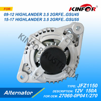 Alternator 150A For TOYOTA V6 2GRFE Kluger GSU40 GSU45 Lexus GGL15 Estima GSR50 / 55 2GRFE 27060-31100 31101 31161 31162 JFZ1158