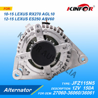 Alternator Fits Lexus 2010+ RX350.RX400H ES250 ASV60 JFZ115N5.27060-36060.27060-36071.27060-36061.JFZ115N5