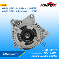 Alternator 130A 3-Pins Fits Lexus LS430 UCF30 3UZFE SC430 JFZ1137.27060-50280