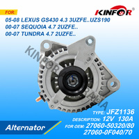 Alternator Fits Lexus LS430,GS430,4pin.3UZFE,JFZ1136.27060-50340.130A