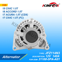 Alternator Fits Honda 2017+ 1.5T CIVIC,Acura,Accord, 31100-5PA-A01-KINFOR JR-JFZ114N3
