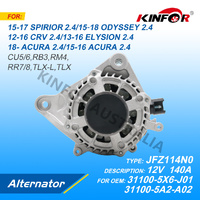 Alternator Fits Honda 2015+ 2.4L Acura,Odyssey,CRV (For Denso Model) 31100-5X6-J01-KINFOR JR-JFZ114N0