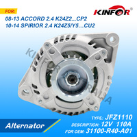 Alternator Fits Honda 2008+ 2.4L Accord,SPIRIOR 31100-R40-A01-KINFOR JR-JFZ1110