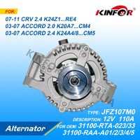 Alternator Fits Honda 2007+ 2.4L CRV 31100-RTA-023-KINFOR JR-JFZ1114