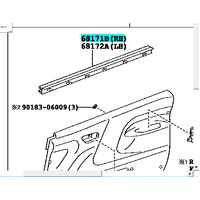 Front Door Window Weather Strip Rubber Seal Inner RIGHT For TOYOTA Hiace 2005-2018 TRH KDH 68171-26050