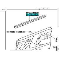 Front Left Door Window Weather Strip Rubber Seal Inner Fits Hiace 2005-2018 TRH KDH 68172-26050