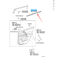 Rear Door Window Weather Strip Rubber Seal Inner LEFT For Toyota Kluger 05.2007-12.2013 GSU40/45 V6 3.5L 2GR-FE 68174-48040