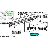 Side Door Rail sub-assy Middel Right Fits Hiace 2005-2018 TRH KDH 68303-26080