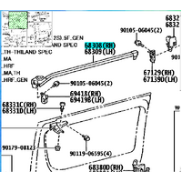Side Door Rail sub-assy Upper Right Fits Hiace 2005-2018 TRH KDH 68308-26030