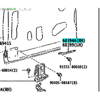 Side Door Rail sub-assy Lower Right Fits Hiace 2005-2018 TRH KDH 68394-26010