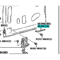 Side Door Rail sub-assy Lower Left Fits Hiace 2005-2018 TRH KDH 68399-26010