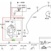 Windscreen Washer Bottle No Motor For TOYOTA Camry 2017~2024 70 Series Petrol Hybrid ASV70 AXVH71 AXVH70 GSV70