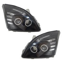 Pair Smoke Angel Eye LED Headlights Fit For Toyota Prado 120 Series 02-09
