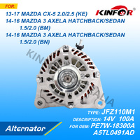 Alternator Fits Mazda 2015+ 2.0L 2.5L CX-5 KF, CX-8 KG, AXELA 1.5L 2.0L KN PE7W-18300A-KINFOR,PE01-18300 JR-JFZ110M1