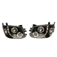 SET 2PCS Smoky Black Angel Eyes Projector Head Lights for Toyota Hiace VAN 2010~2013 LWB SLWB 200 Series