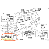 Front Guard Flares LEFT LH For TOYOTA Kluger 2011-2014.GSU40 TY-12HLD-020-FG-LH 75602-0E050