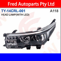 Headlight LED Right  Fits Corolla 2014 Sedan ZRE172  TY-14CRL-001-RH  81130-02J20