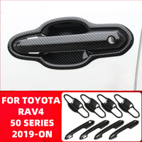 Set 8pcs Carbon Fibre Look Door Handle + Bowl Covers For Toyota RAV4 50 Series 2020-ON GX GXL Cruiser Edge