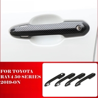 Set 4pcs Carbon Fibre Look Door Handle Covers For Toyota RAV4 50 Series 2020-ON GX GXL Cruiser Edge