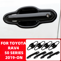Set 8pcs Gloss Black Door Handle + Bowl Covers For Toyota RAV 4 50 Series 2020-ON GX GXL Cruiser Edge
