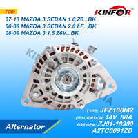 Alternator Fits Mazda 2006+ M3 2.0L,1.6L BK ZJ01-18300-KINFOR JR-JFZ108M2