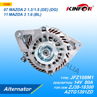 Alternator Fits Mazda 2006+ M2 M3 1.3L,1.5L,DE,DG,  1.6L BL ZJ38-18300-KINFOR JR-JFZ108M1